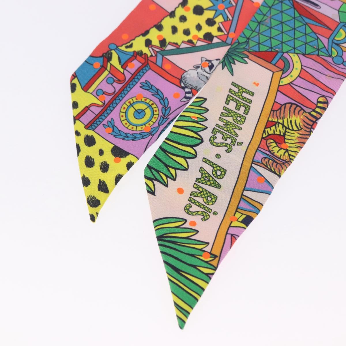 HERMES Twilly Scarf Silk Multicolor Auth 196846