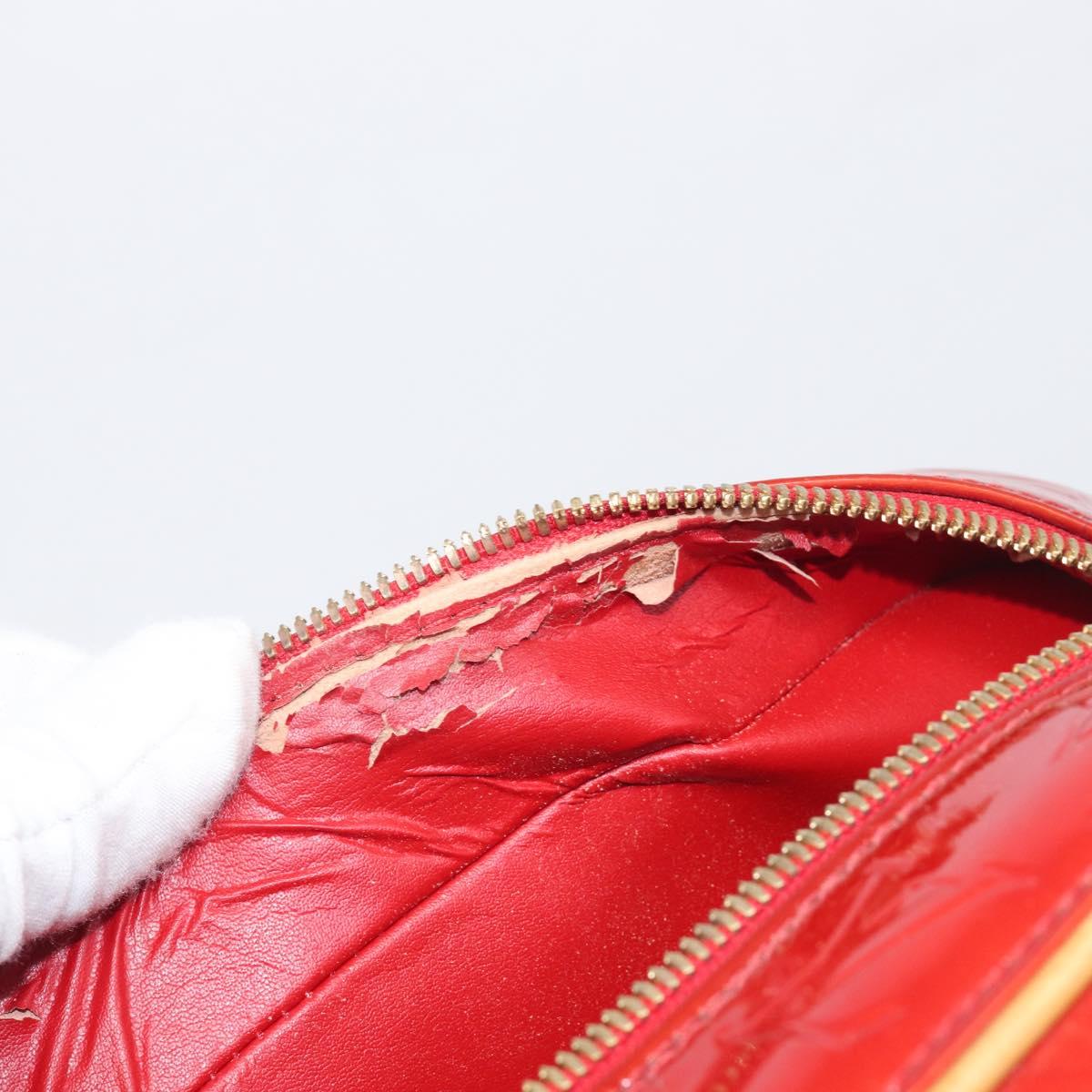 LOUIS VUITTON Monogram Vernis Sutton Hand Bag Red Rouge M91080 LV Auth 196857