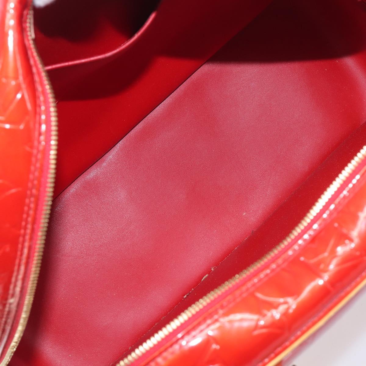 LOUIS VUITTON Monogram Vernis Sutton Hand Bag Red Rouge M91080 LV Auth 196857