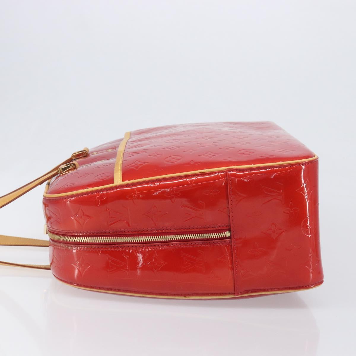 LOUIS VUITTON Monogram Vernis Sutton Hand Bag Red Rouge M91080 LV Auth 196857
