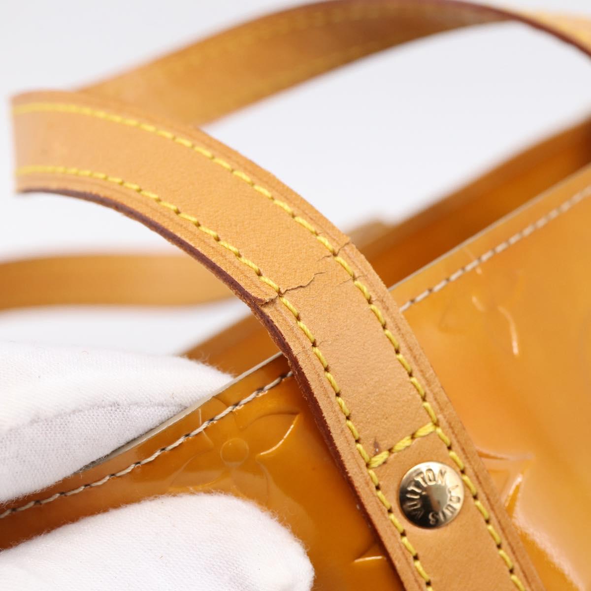 LOUIS VUITTON Monogram Vernis Reade PM Hand Bag Beige M91144 LV Auth 196860