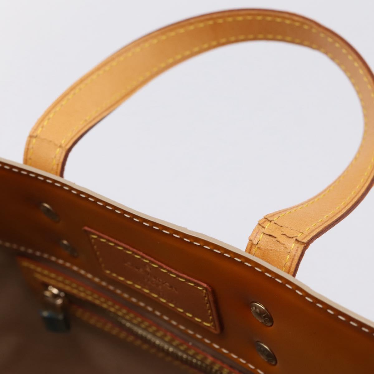 LOUIS VUITTON Monogram Vernis Reade PM Hand Bag Beige M91144 LV Auth 196860