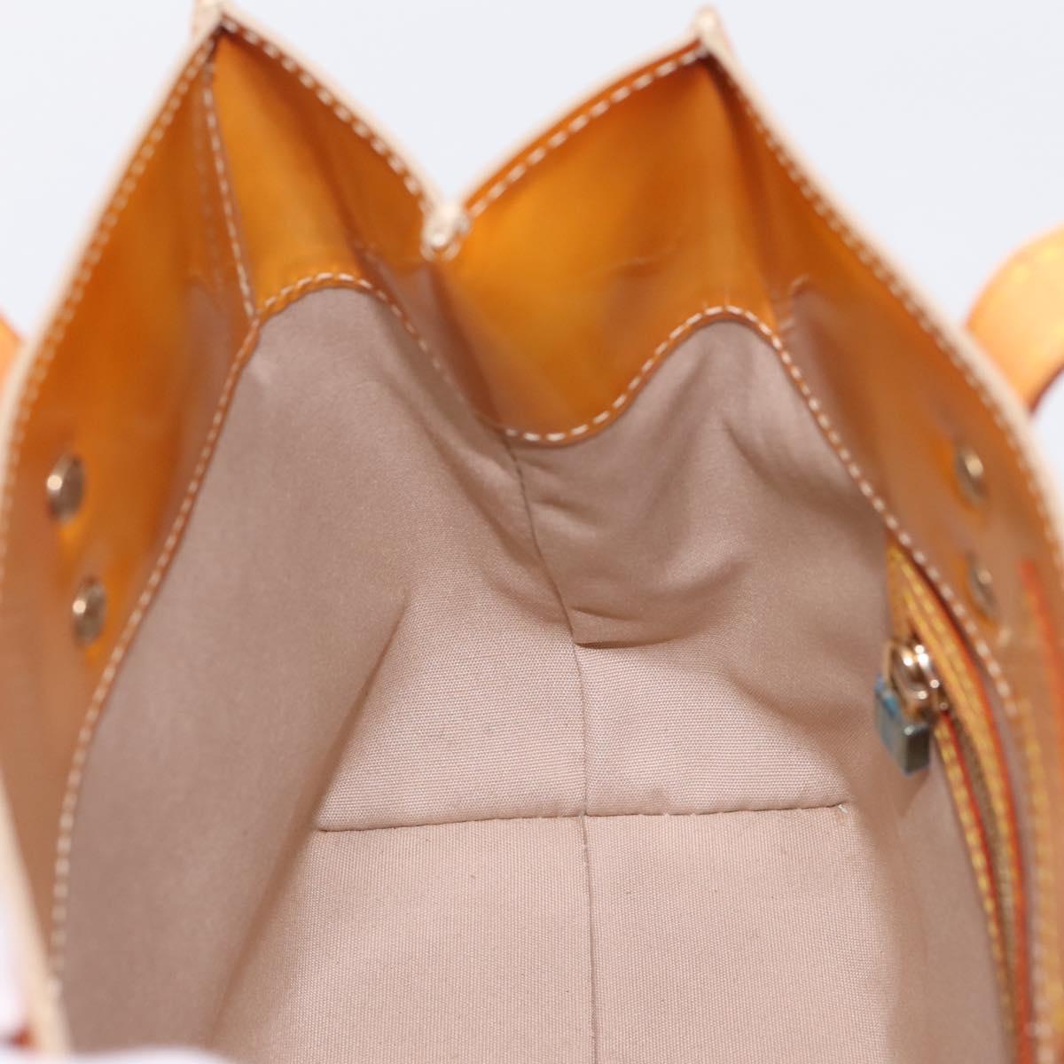 LOUIS VUITTON Monogram Vernis Reade PM Hand Bag Beige M91144 LV Auth 196860