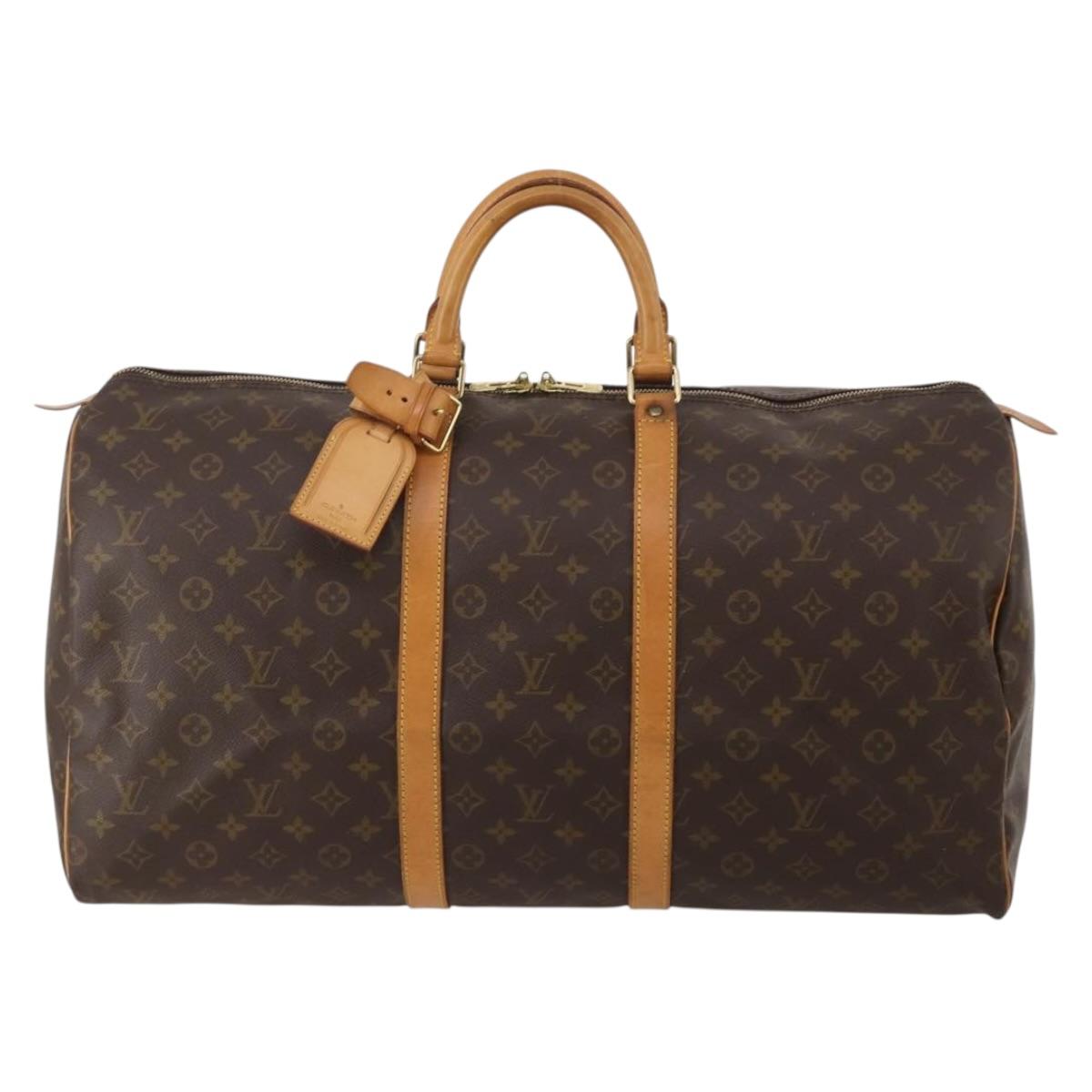 LOUIS VUITTON Monogram Keepall 55 Boston Bag M41424 LV Auth 196871V