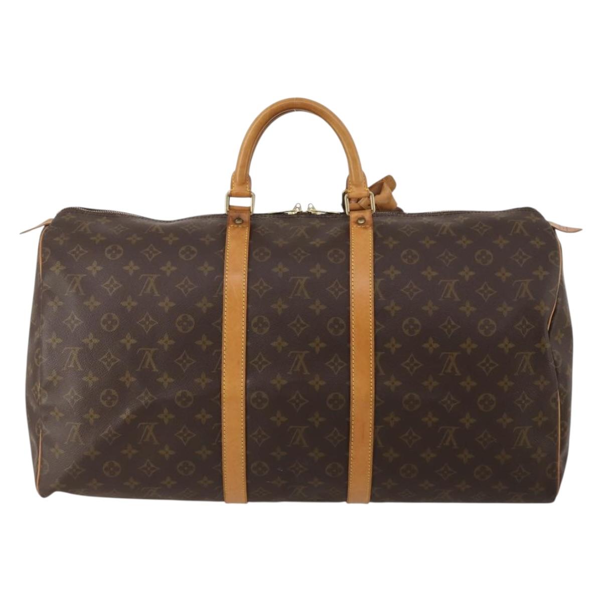 LOUIS VUITTON Monogram Keepall 55 Boston Bag M41424 LV Auth 196871V