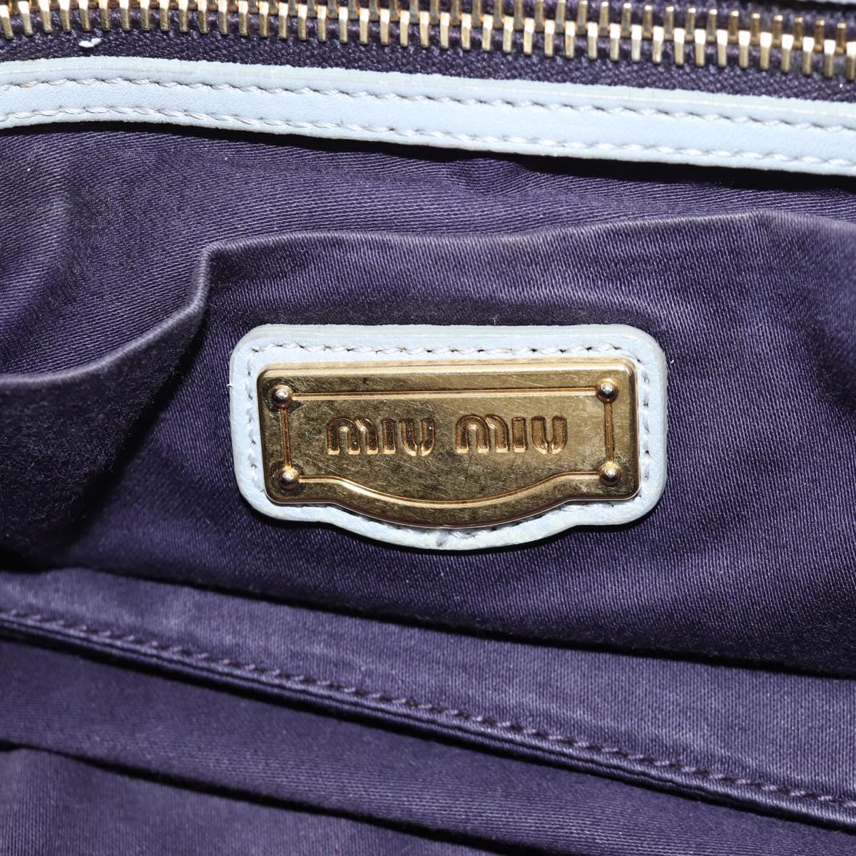 Miu Miu Hand Bag Leather 2way Gray Gold Auth 196873A