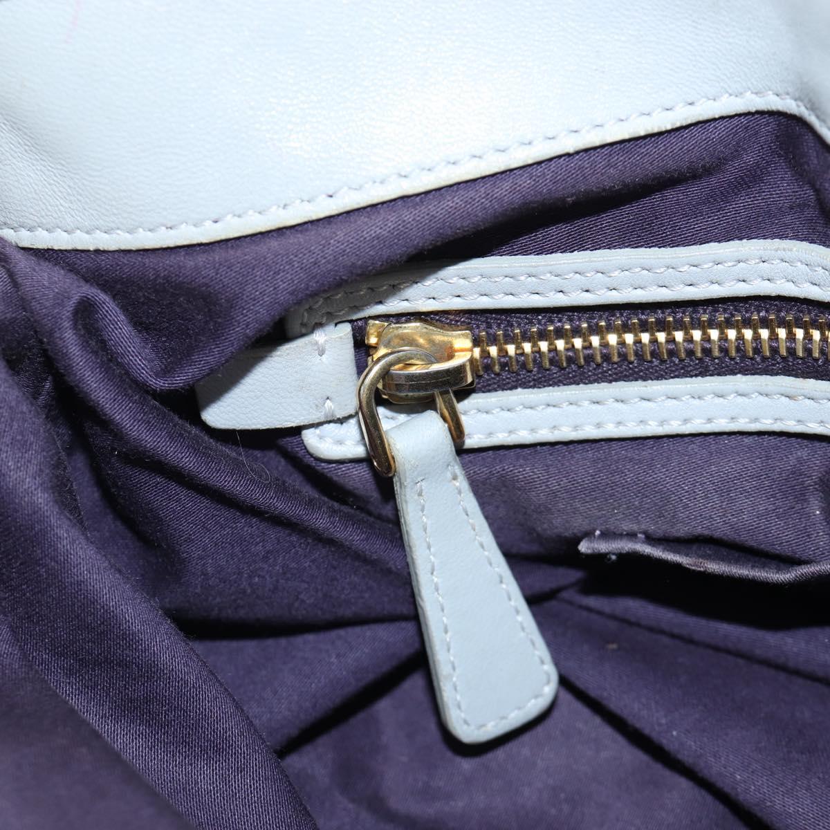 Miu Miu Hand Bag Leather 2way Gray Gold Auth 196873A