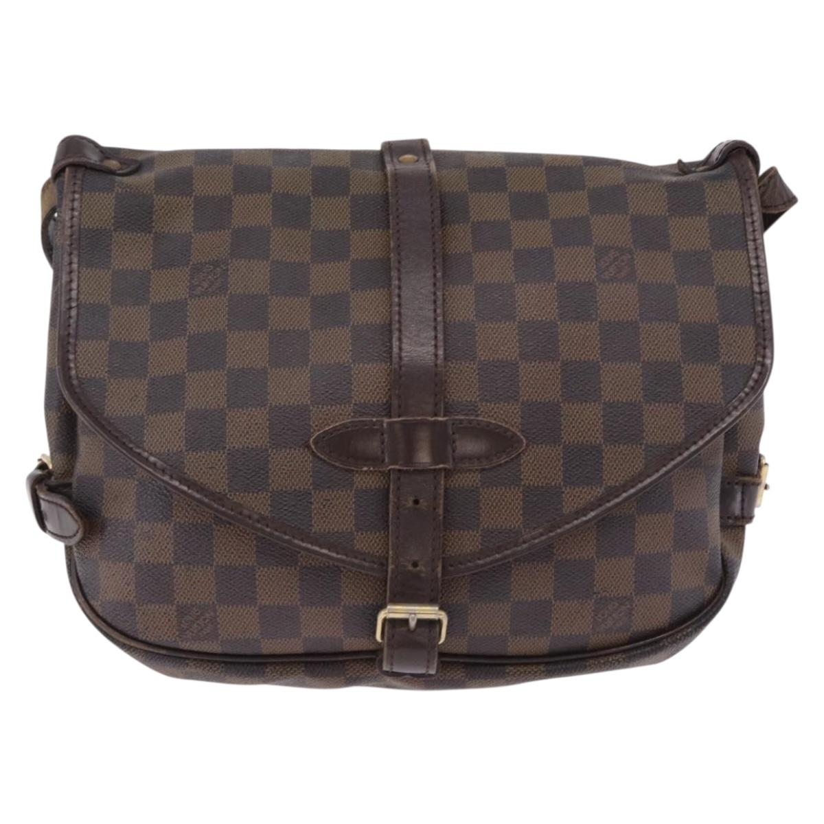 LOUIS VUITTON Damier Ebene Saumur 30 Shoulder Bag SPO N48081 LV Auth 196874