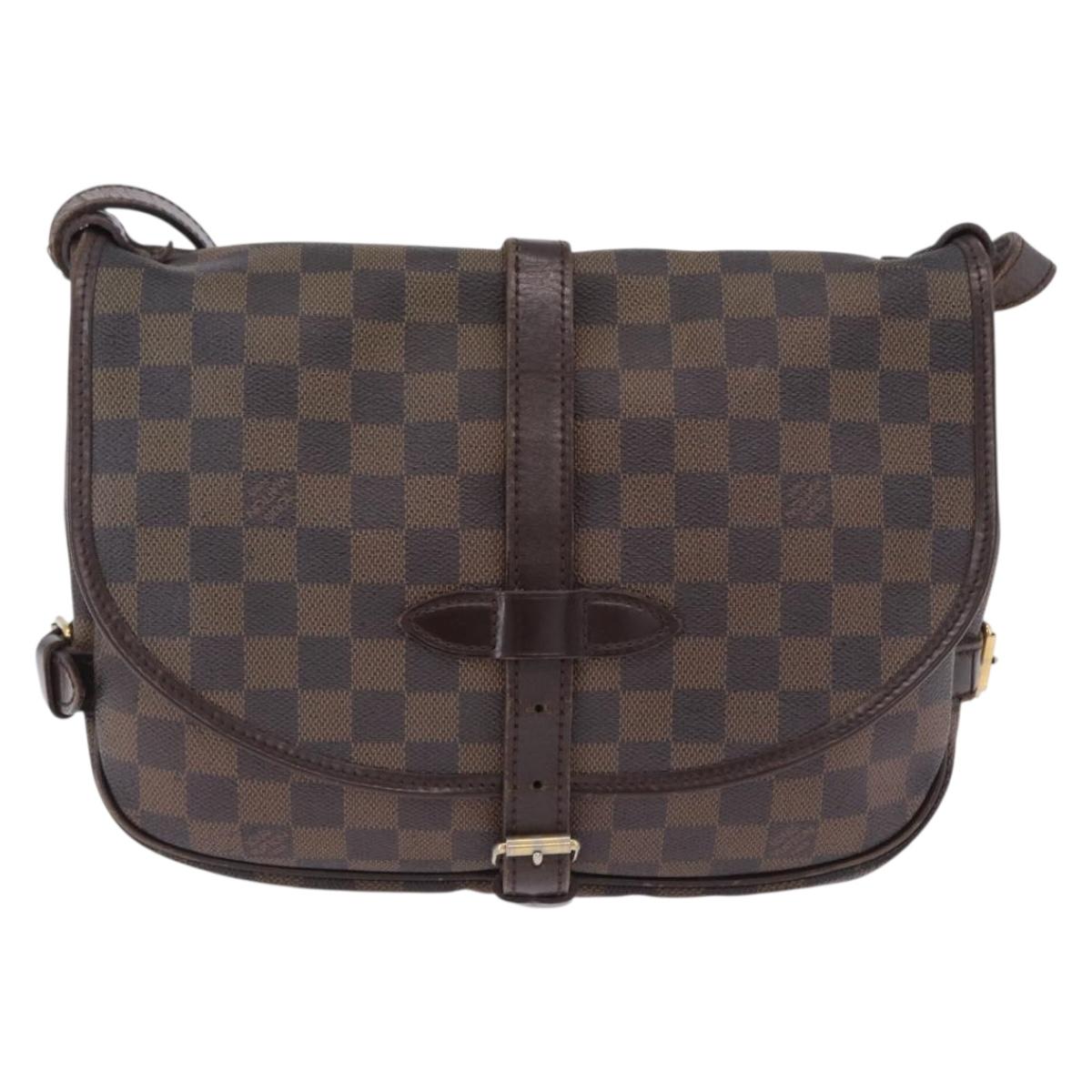 LOUIS VUITTON Damier Ebene Saumur 30 Shoulder Bag SPO N48081 LV Auth 196874