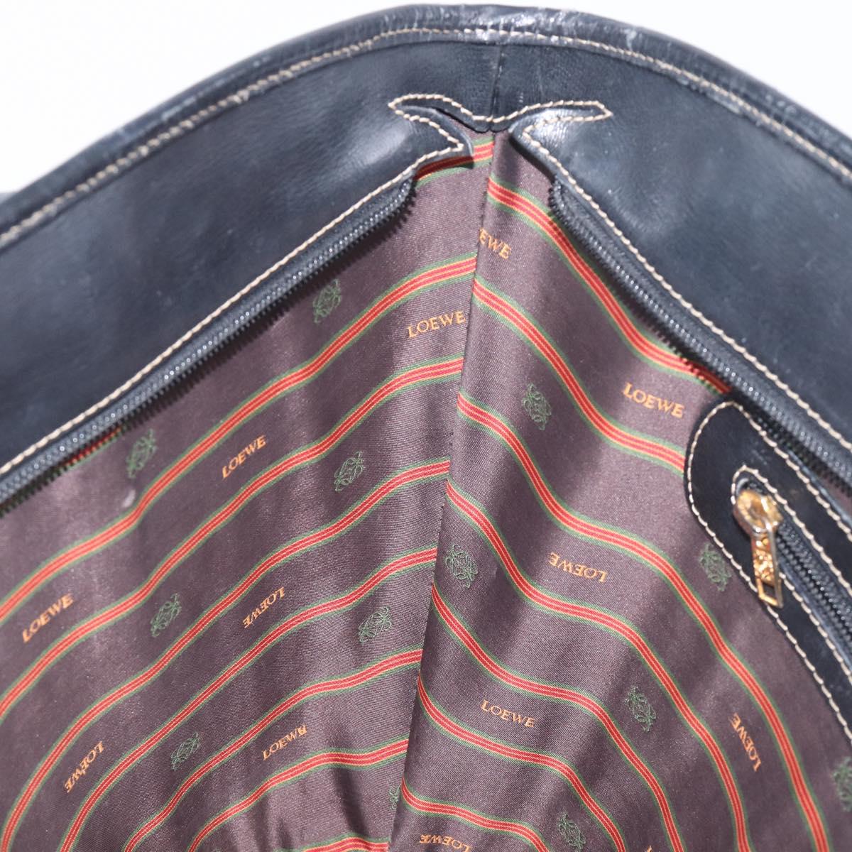 LOEWE Velazquez Tote Bag Leather Brown Gold Auth 196877