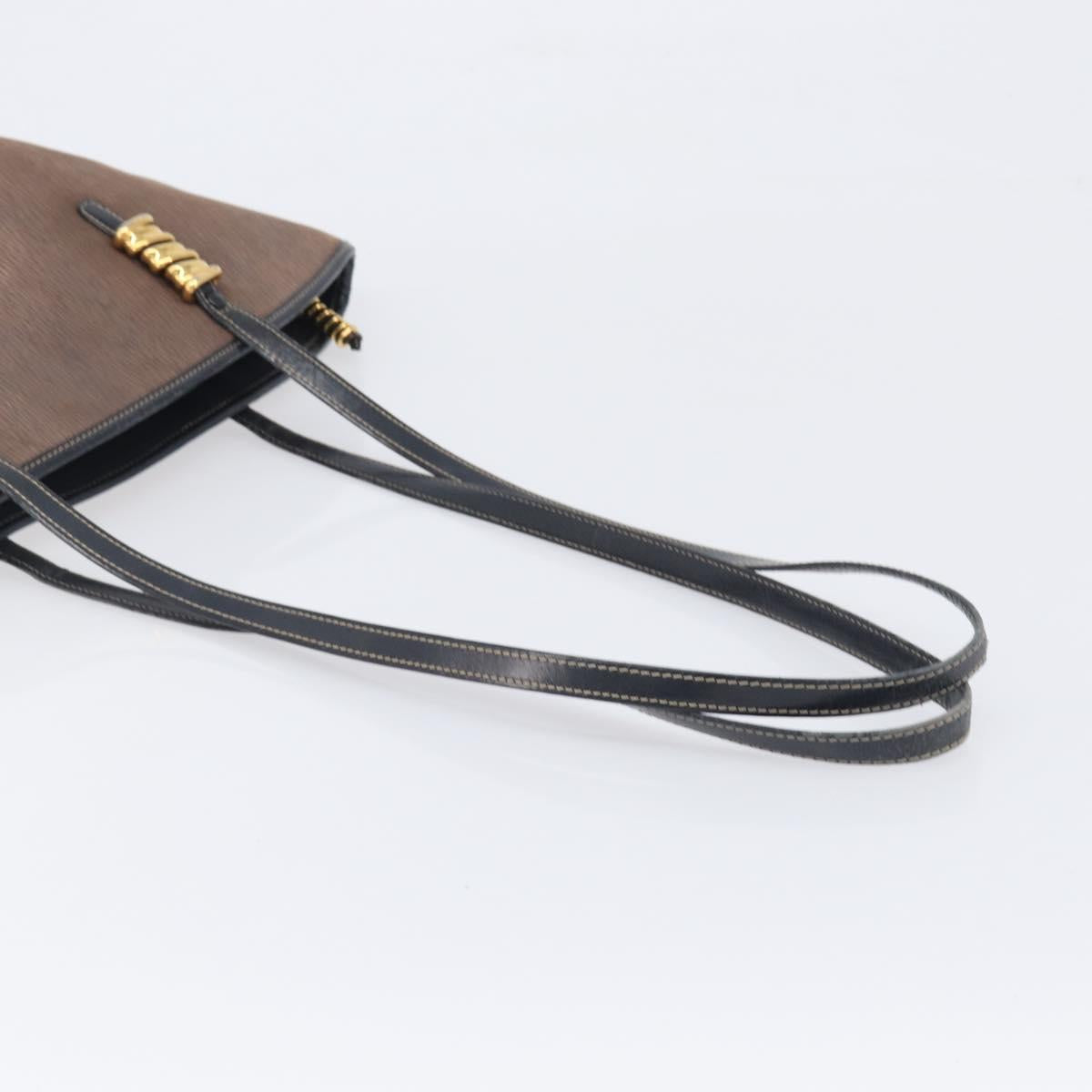 LOEWE Velazquez Tote Bag Leather Brown Gold Auth 196877