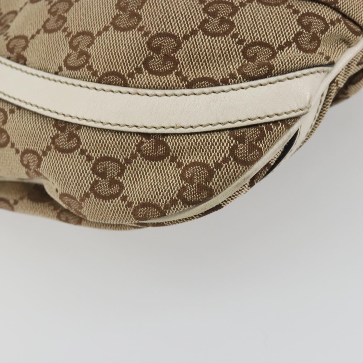 GUCCI GG Canvas Shoulder Bag Beige Gold 203257 Auth 196900