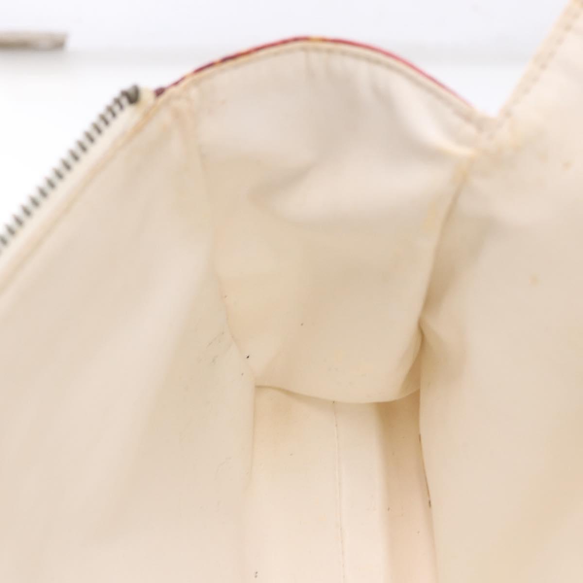 CHANEL High Summer Pouch Coated Canvas Red CC Auth 196901