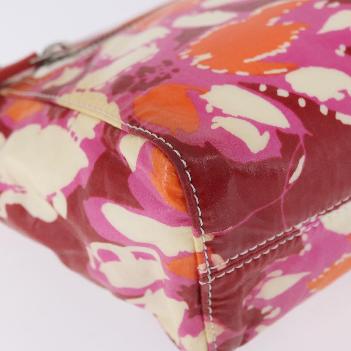 CHANEL High Summer Pouch Coated Canvas Red CC Auth 196901