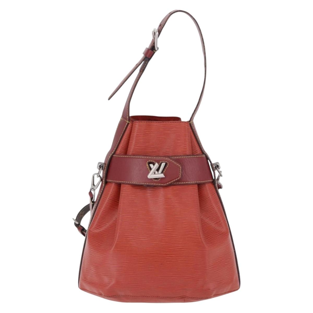 LOUIS VUITTON Epi Twist Bucket Shoulder Bag Red Silver M52927 LV Auth 196905