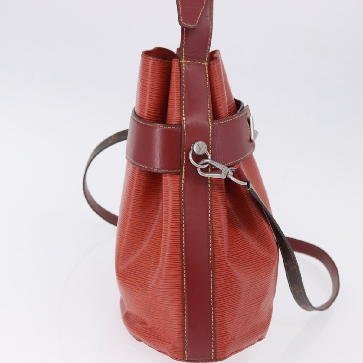 LOUIS VUITTON Epi Twist Bucket Shoulder Bag Red Silver M52927 LV Auth 196905