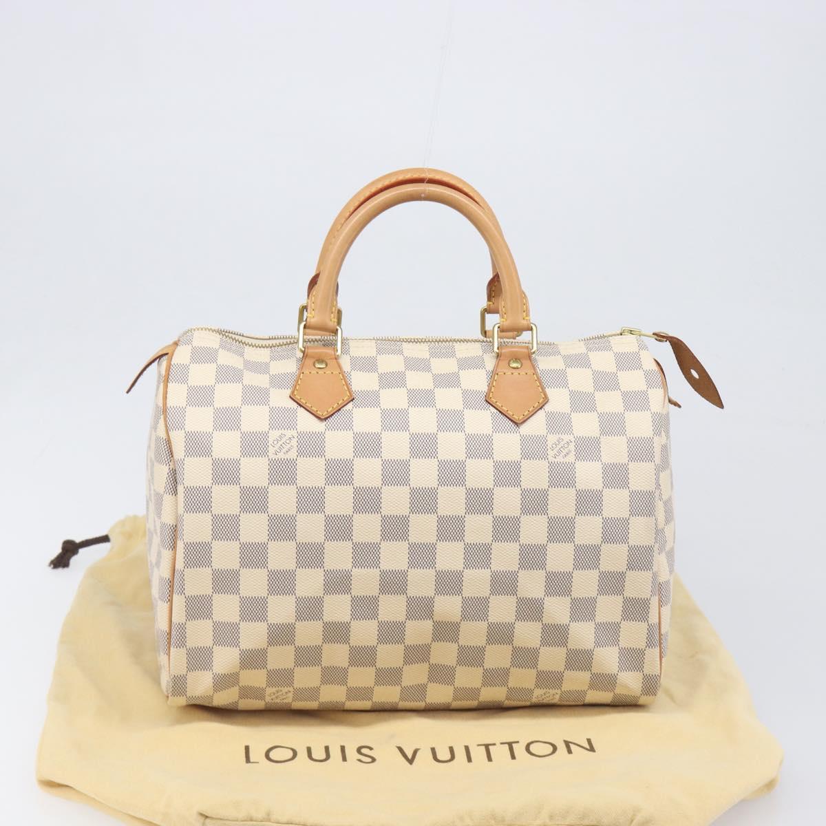 LOUIS VUITTON Damier Azur Speedy 30 Hand Bag N41533 LV Auth 196914SAV