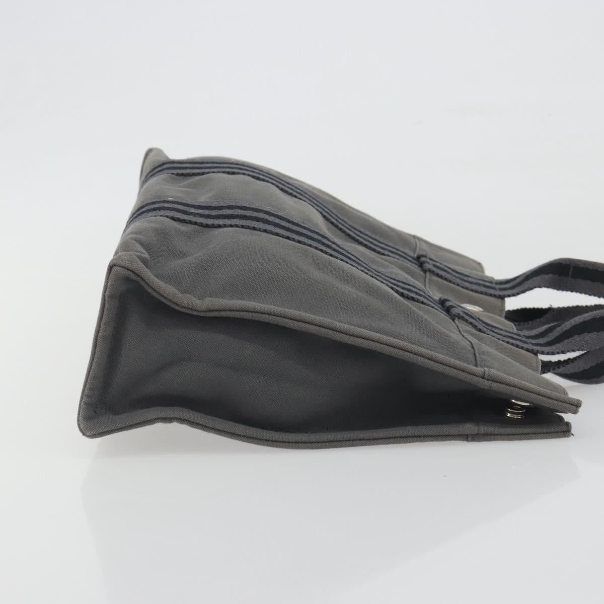 HERMES Fourre Tout PM Hand Bag Canvas Gray Silver Auth 196919A