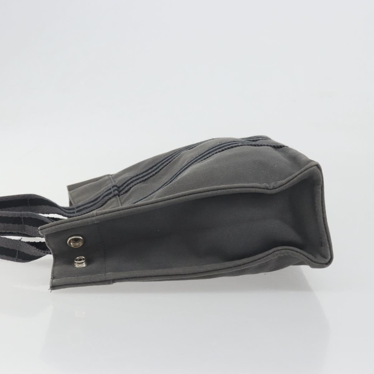 HERMES Fourre Tout PM Hand Bag Canvas Gray Silver Auth 196919A