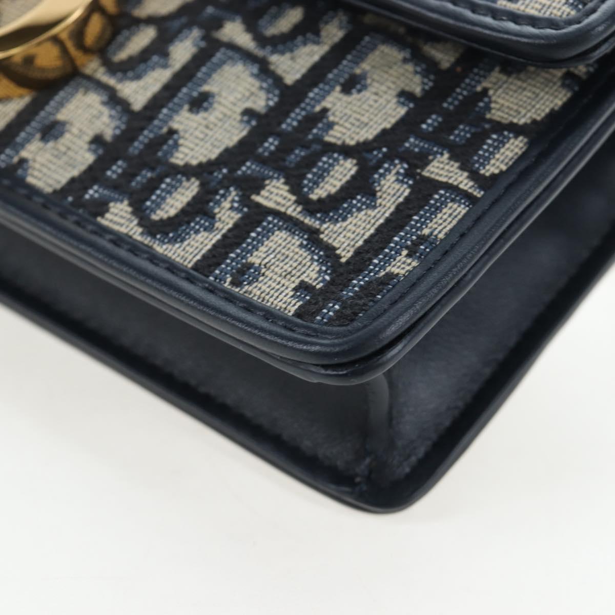 Christian Dior Trotter Canvas Dior 30 Montaigne Bag 2way Navy Gold Auth 196920SAM
