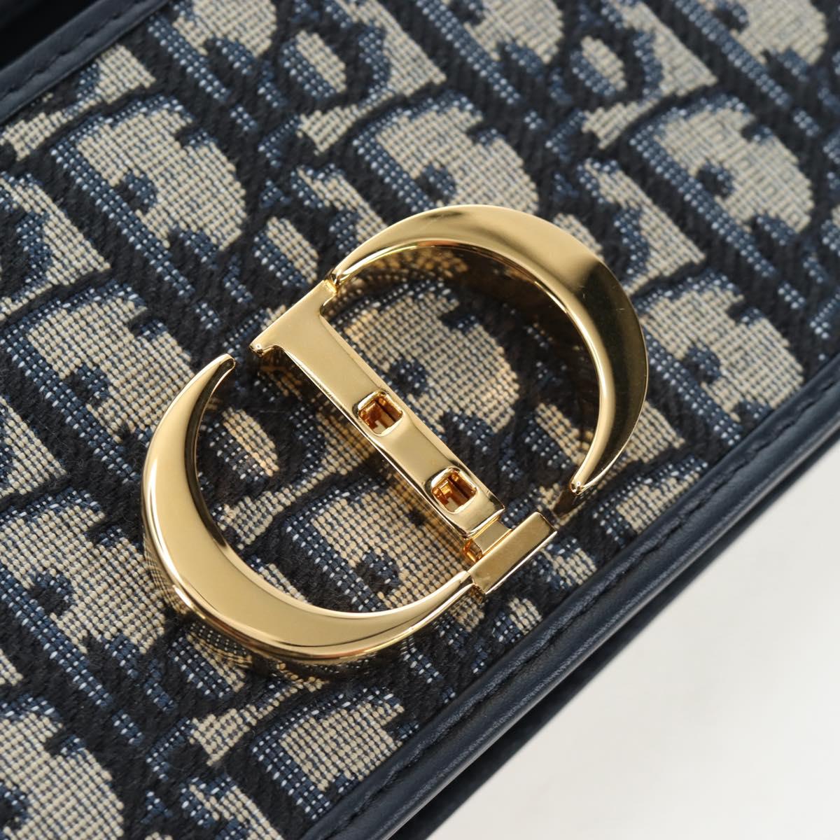 Christian Dior Trotter Canvas Dior 30 Montaigne Bag 2way Navy Gold Auth 196920SAM