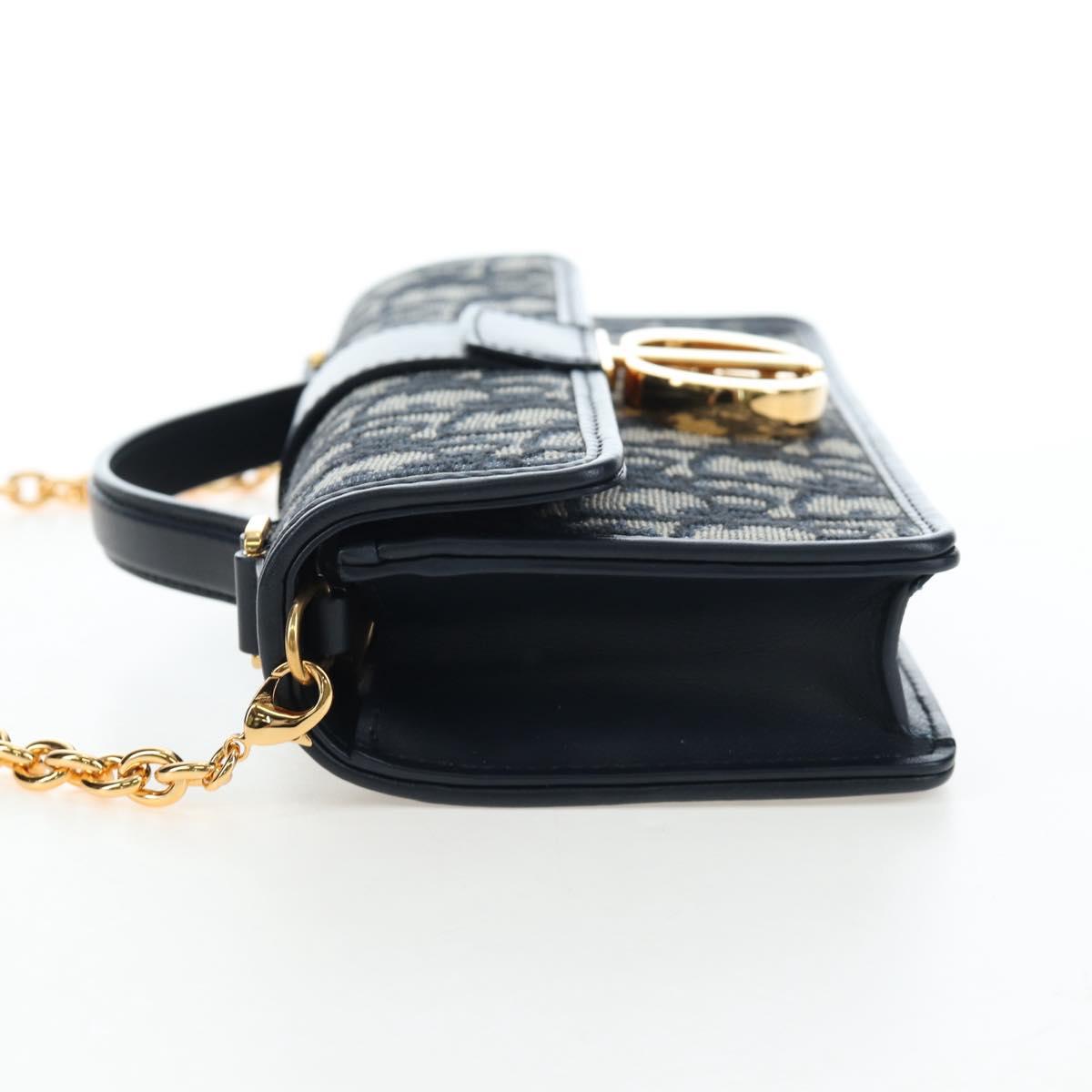 Christian Dior Trotter Canvas Dior 30 Montaigne Bag 2way Navy Gold Auth 196920SAM