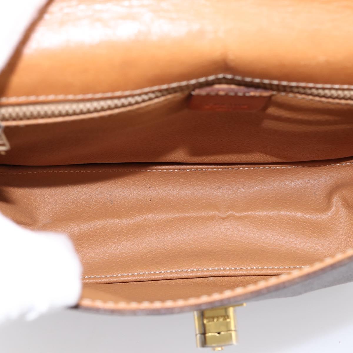 CELINE Macadam Canvas Hand Bag PVC Leather 2way Brown Gold Auth 196924