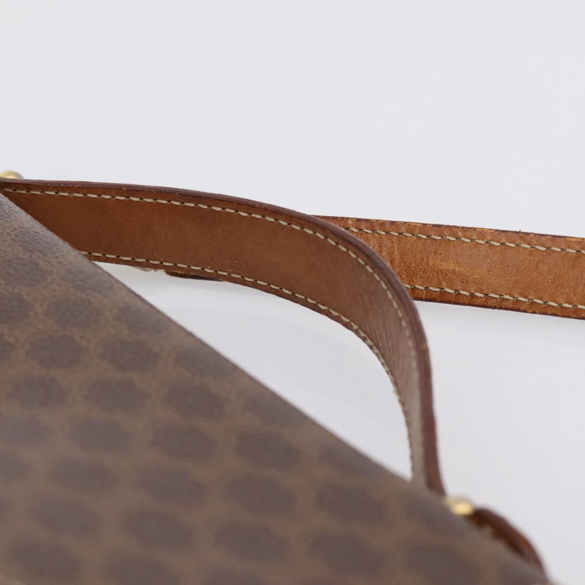 CELINE Macadam Canvas Hand Bag PVC Leather 2way Brown Gold Auth 196924
