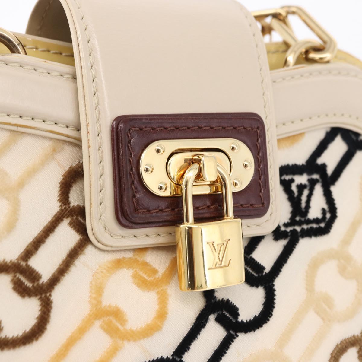 LOUIS VUITTON Monogram Charm Mini Linda Hand Bag Ivory LV Auth 196930M