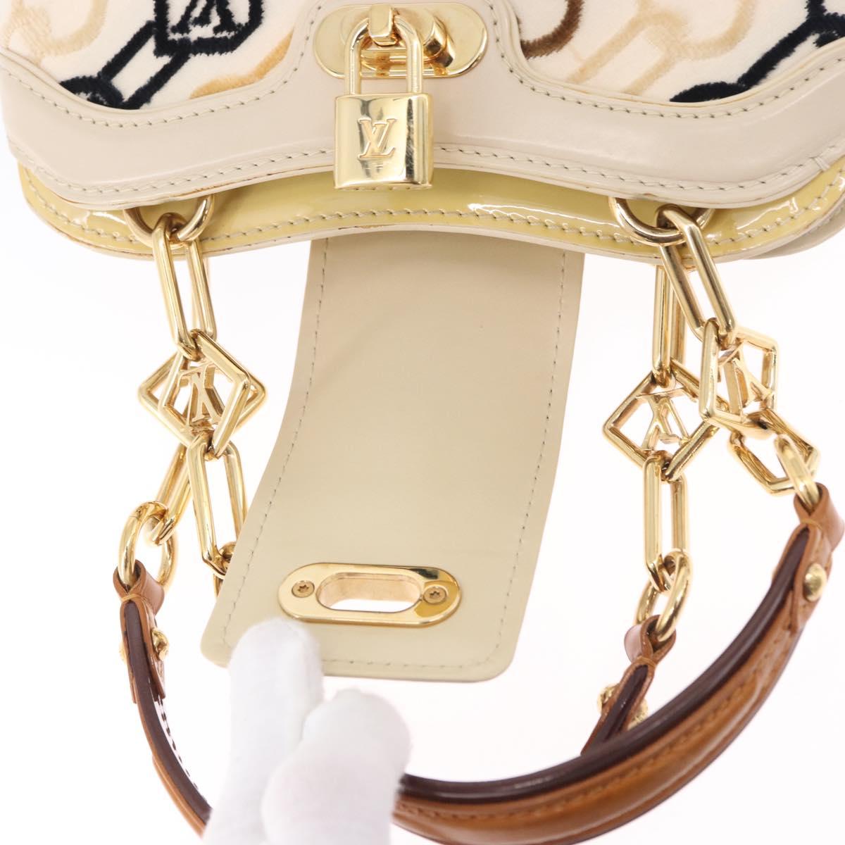 LOUIS VUITTON Monogram Charm Mini Linda Hand Bag Ivory LV Auth 196930M