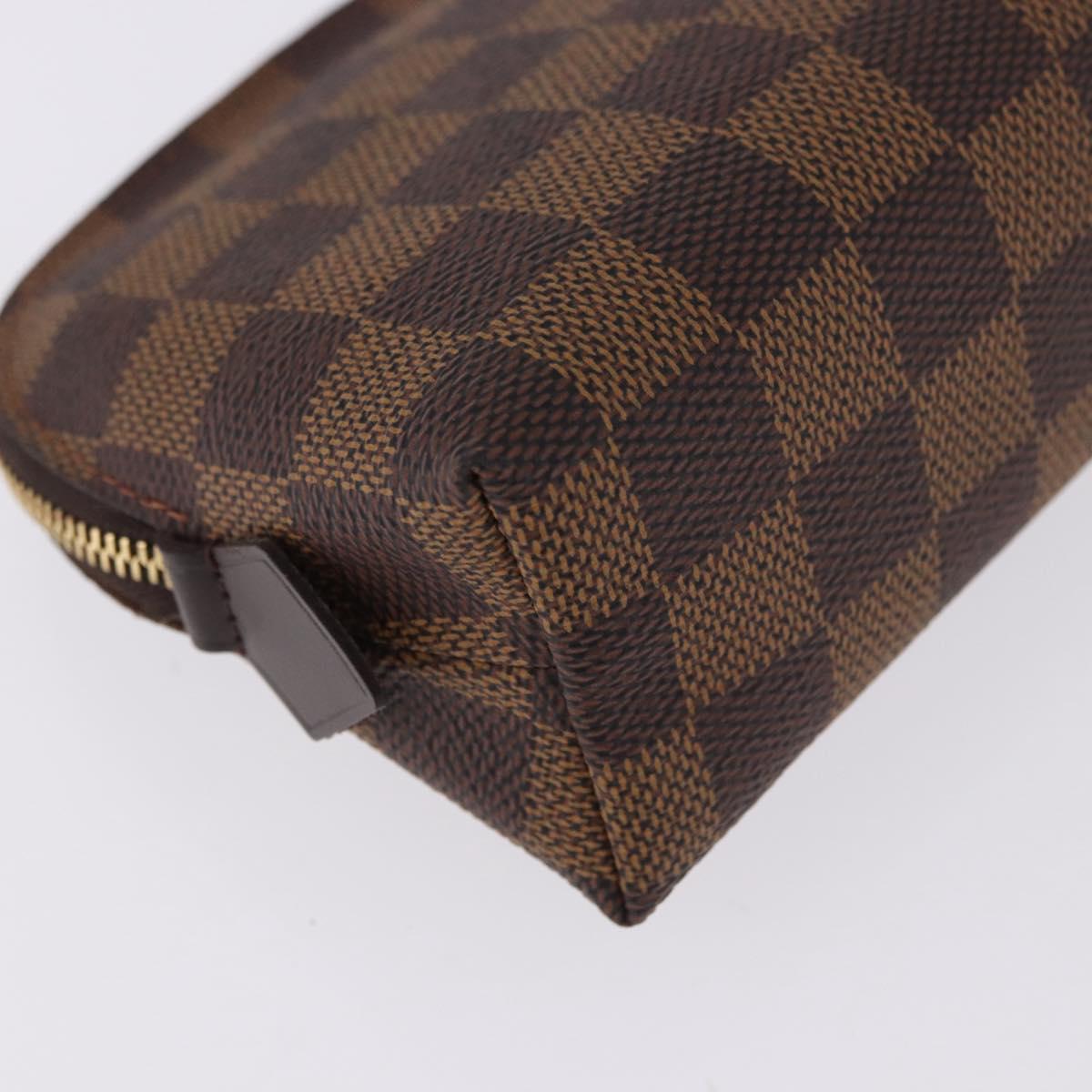 LOUIS VUITTON Damier Ebene Pochette Cosmetic PM Pouch N47516 LV Auth 196932