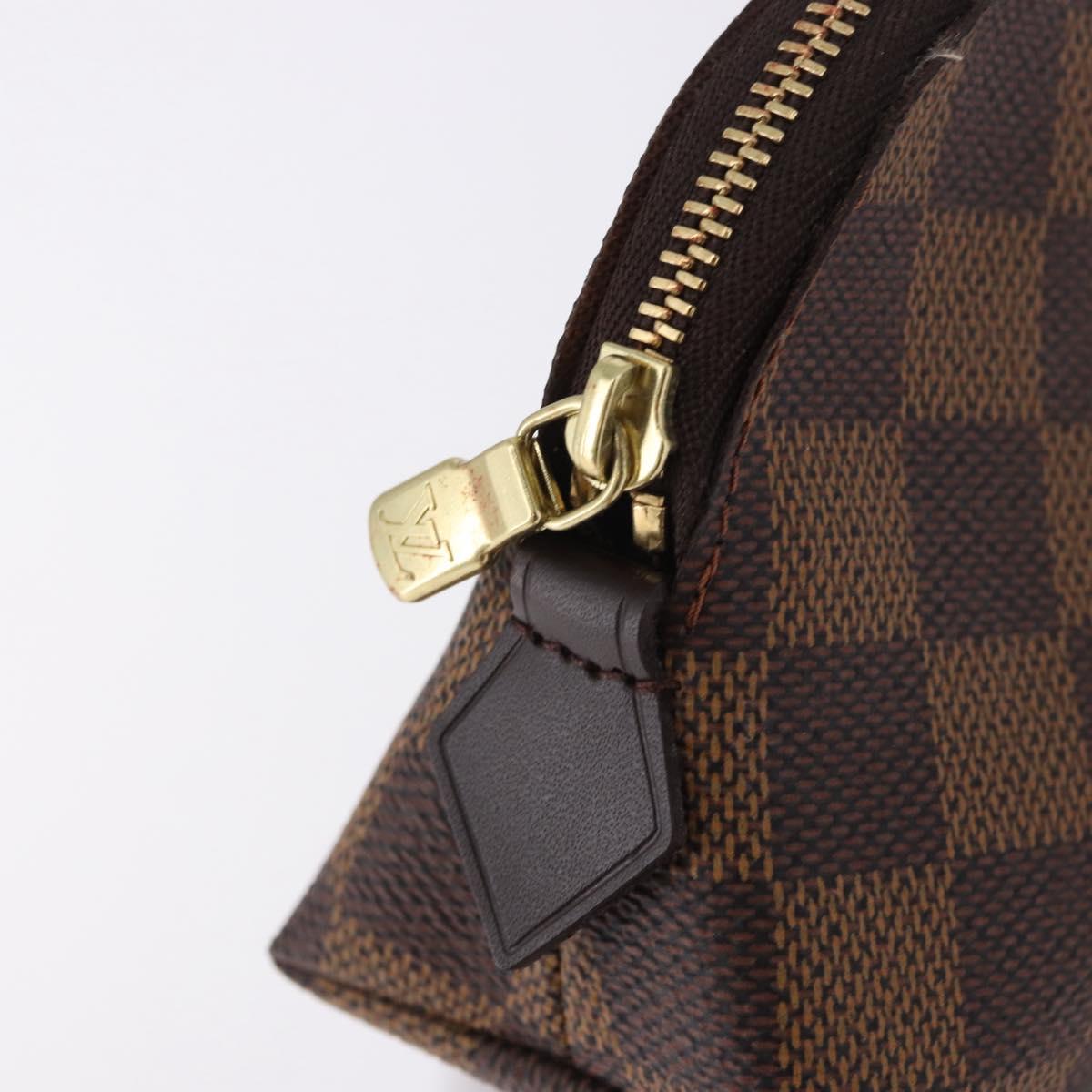 LOUIS VUITTON Damier Ebene Pochette Cosmetic PM Pouch N47516 LV Auth 196932