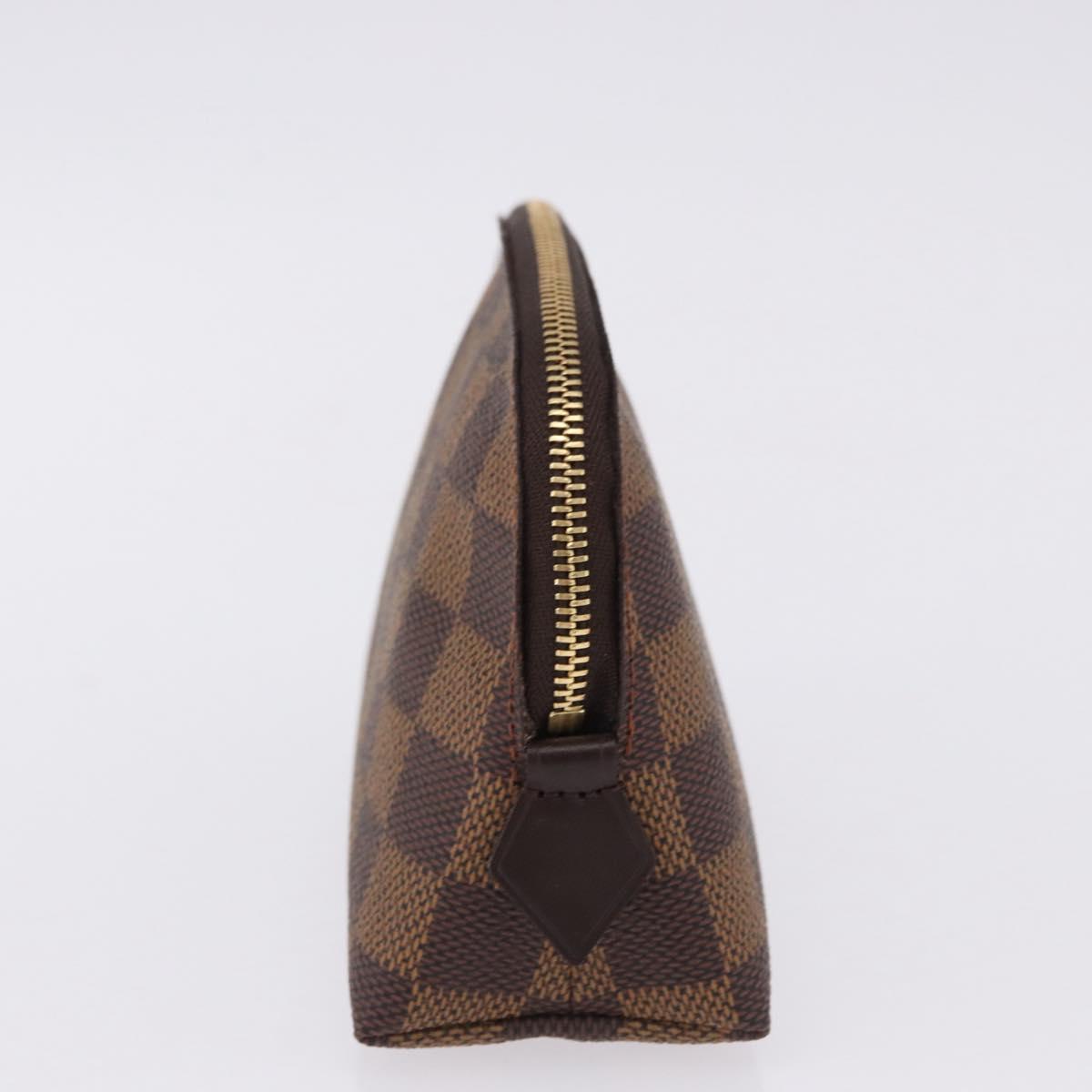 LOUIS VUITTON Damier Ebene Pochette Cosmetic PM Pouch N47516 LV Auth 196932