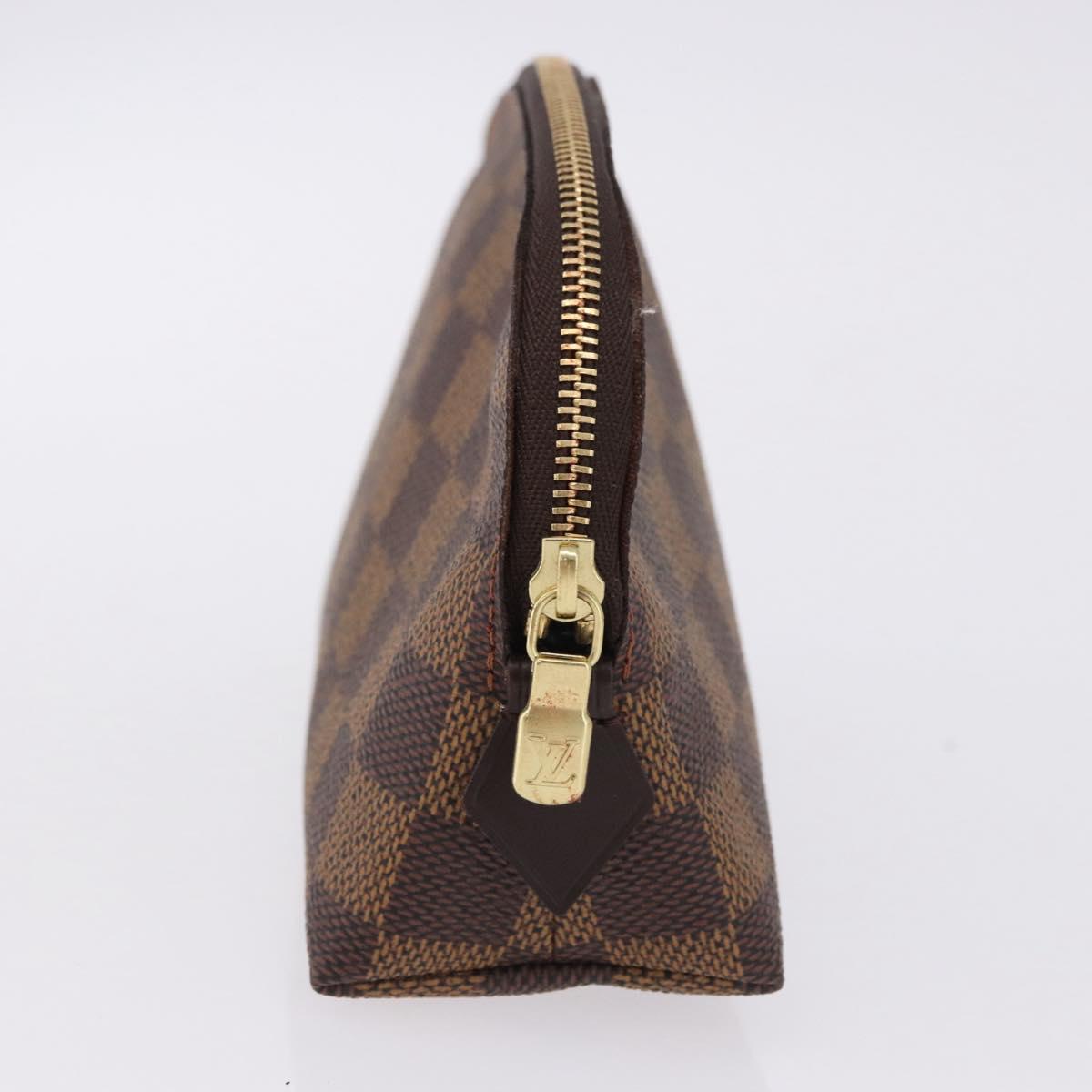 LOUIS VUITTON Damier Ebene Pochette Cosmetic PM Pouch N47516 LV Auth 196932