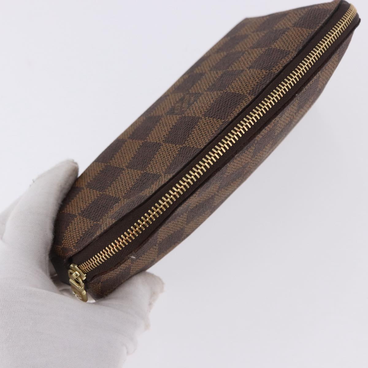 LOUIS VUITTON Damier Ebene Pochette Cosmetic PM Pouch N47516 LV Auth 196932