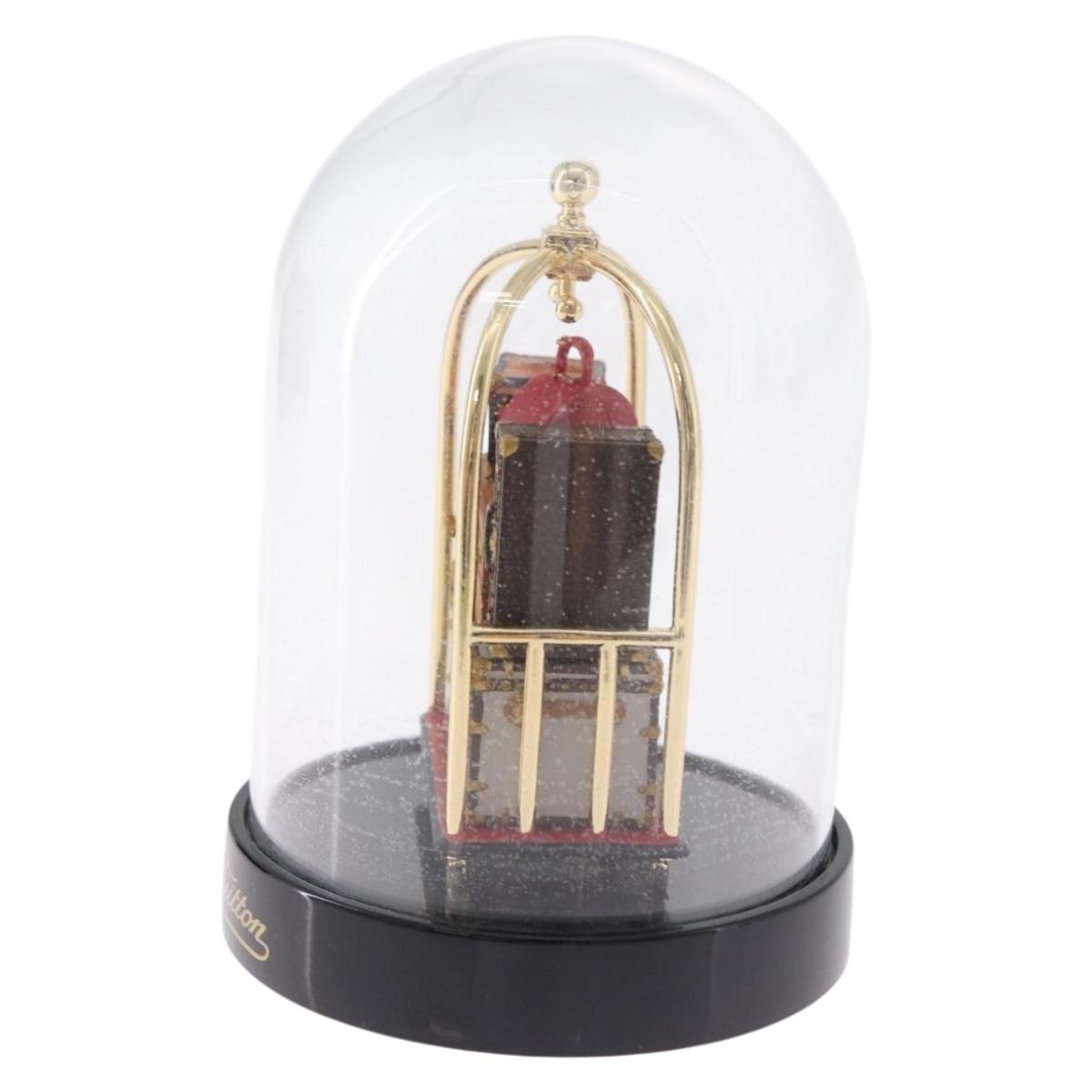 LOUIS VUITTON Trunk Snow Globe Glass Clear LV Auth 196935A