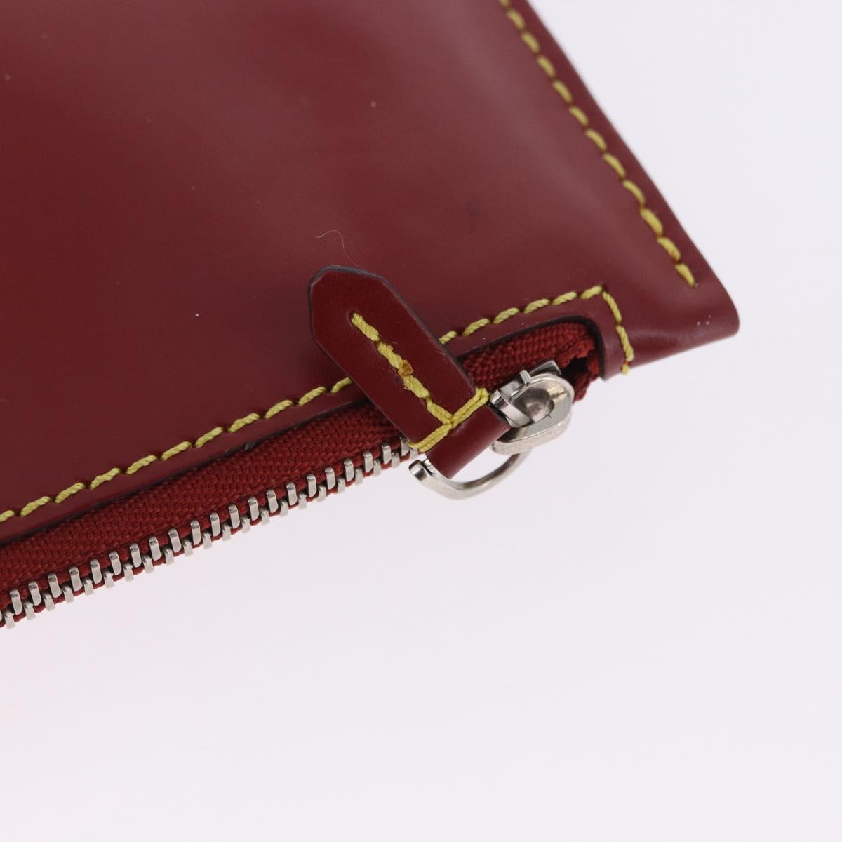 LOUIS VUITTON Epi Twist Bucket Pouch Pouch Red Silver LV Auth 196949
