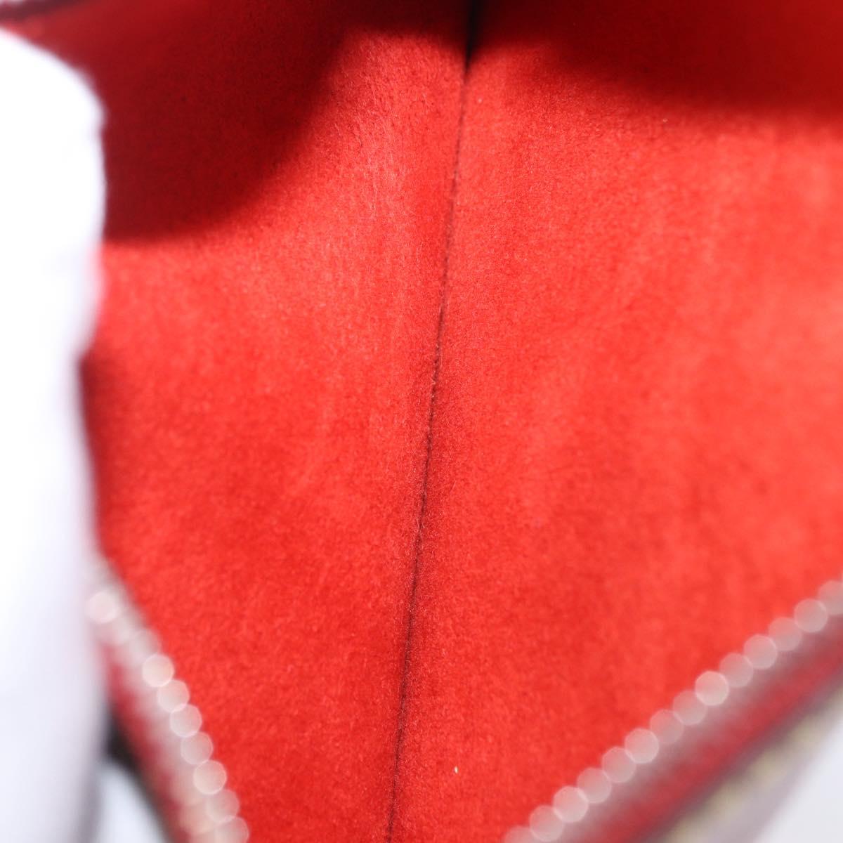 LOUIS VUITTON Epi Twist Bucket Pouch Pouch Red Silver LV Auth 196949