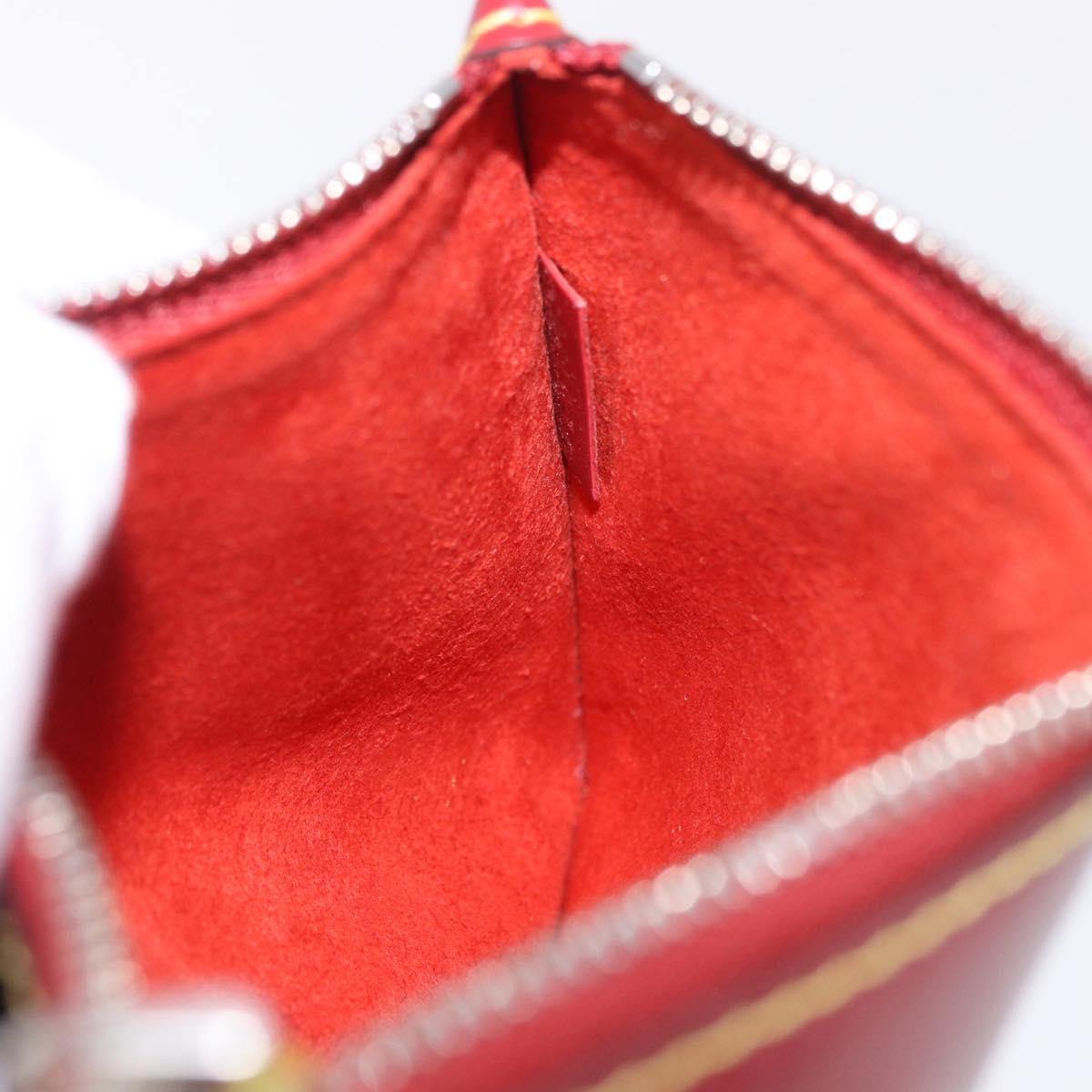 LOUIS VUITTON Epi Twist Bucket Pouch Pouch Red Silver LV Auth 196949