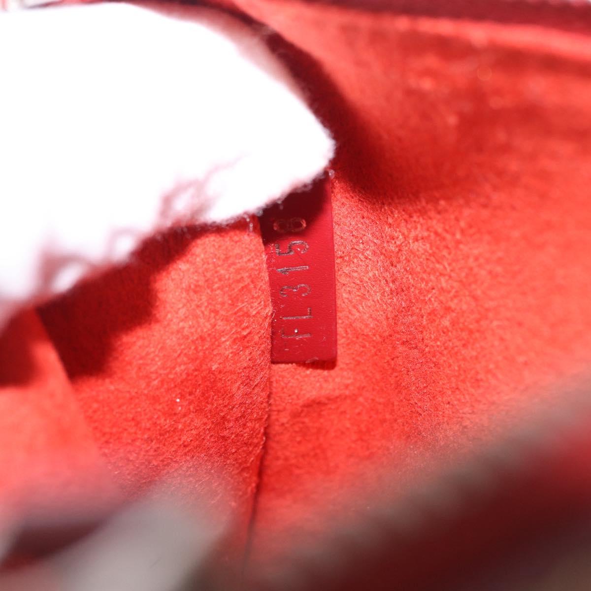 LOUIS VUITTON Epi Twist Bucket Pouch Pouch Red Silver LV Auth 196949