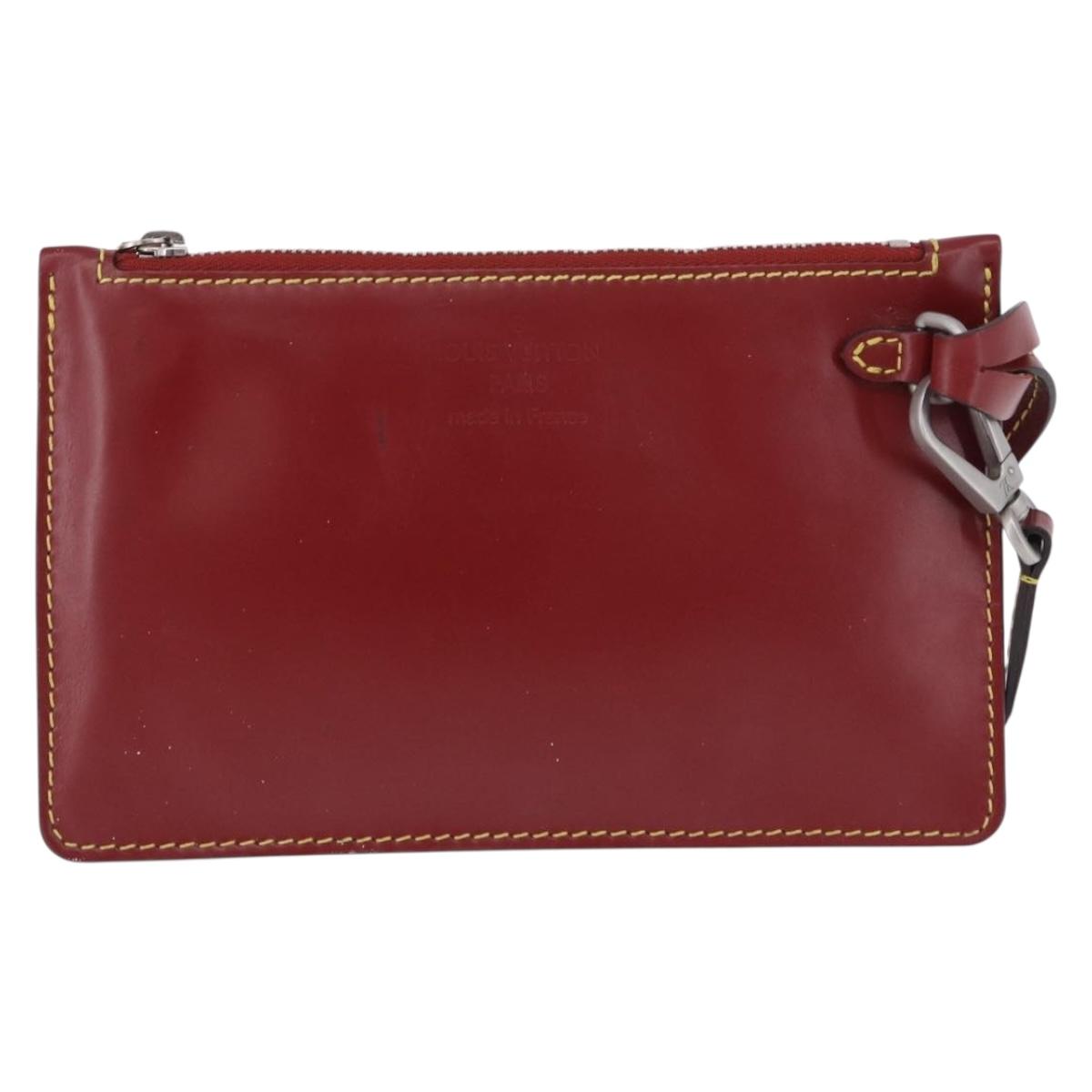 LOUIS VUITTON Epi Twist Bucket Pouch Pouch Red Silver LV Auth 196949