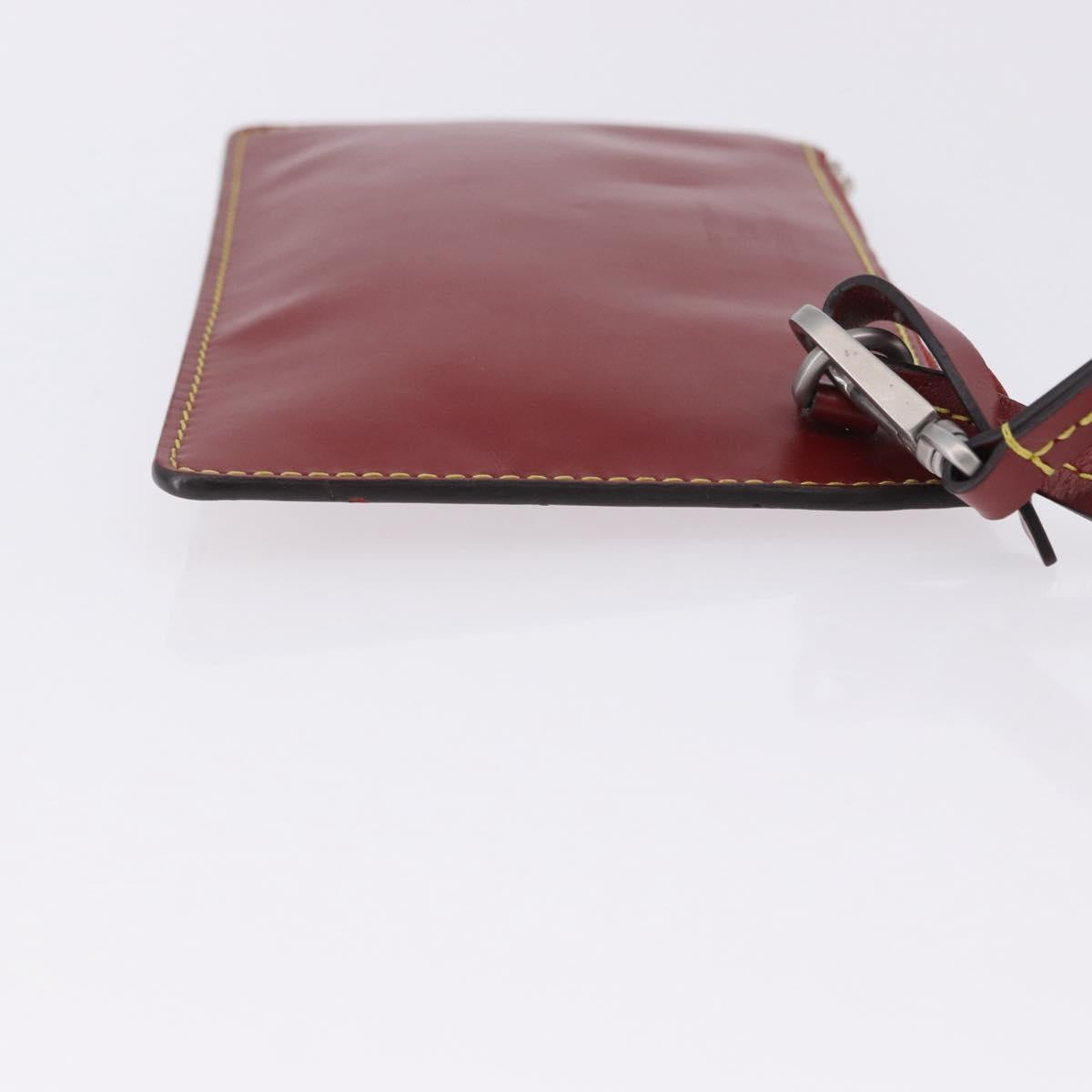 LOUIS VUITTON Epi Twist Bucket Pouch Pouch Red Silver LV Auth 196949