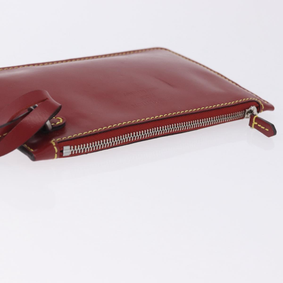 LOUIS VUITTON Epi Twist Bucket Pouch Pouch Red Silver LV Auth 196949