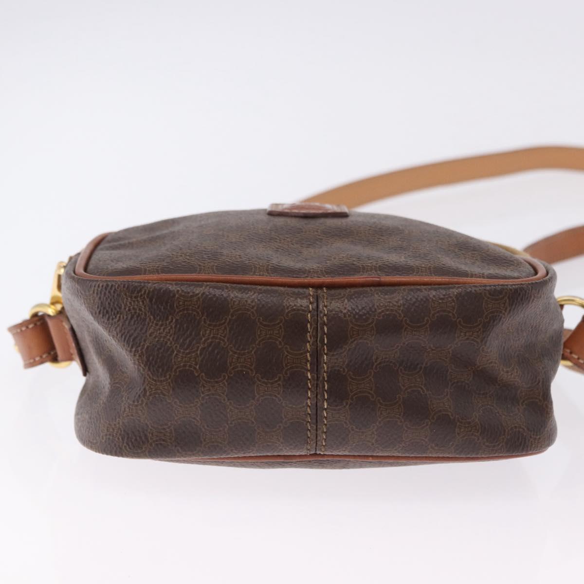 CELINE Macadam Canvas Hand Bag PVC Leather 2way Brown Gold Auth 196958