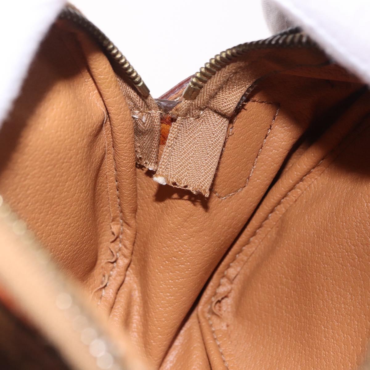 CELINE Macadam Canvas Hand Bag PVC Leather 2way Brown Gold Auth 196958