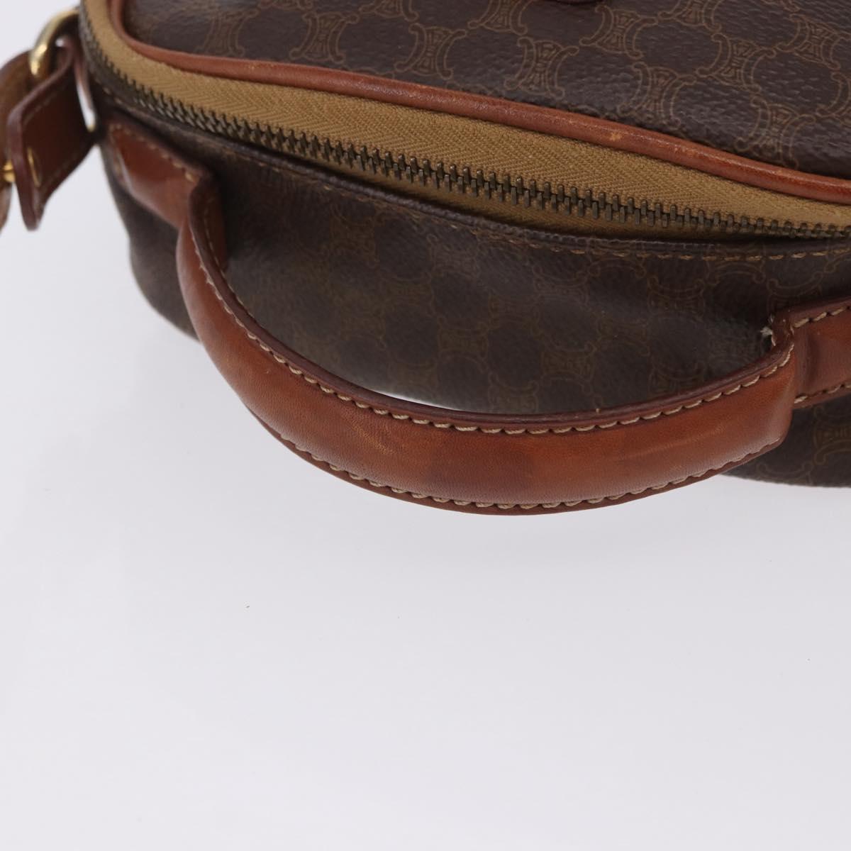 CELINE Macadam Canvas Hand Bag PVC Leather 2way Brown Gold Auth 196958
