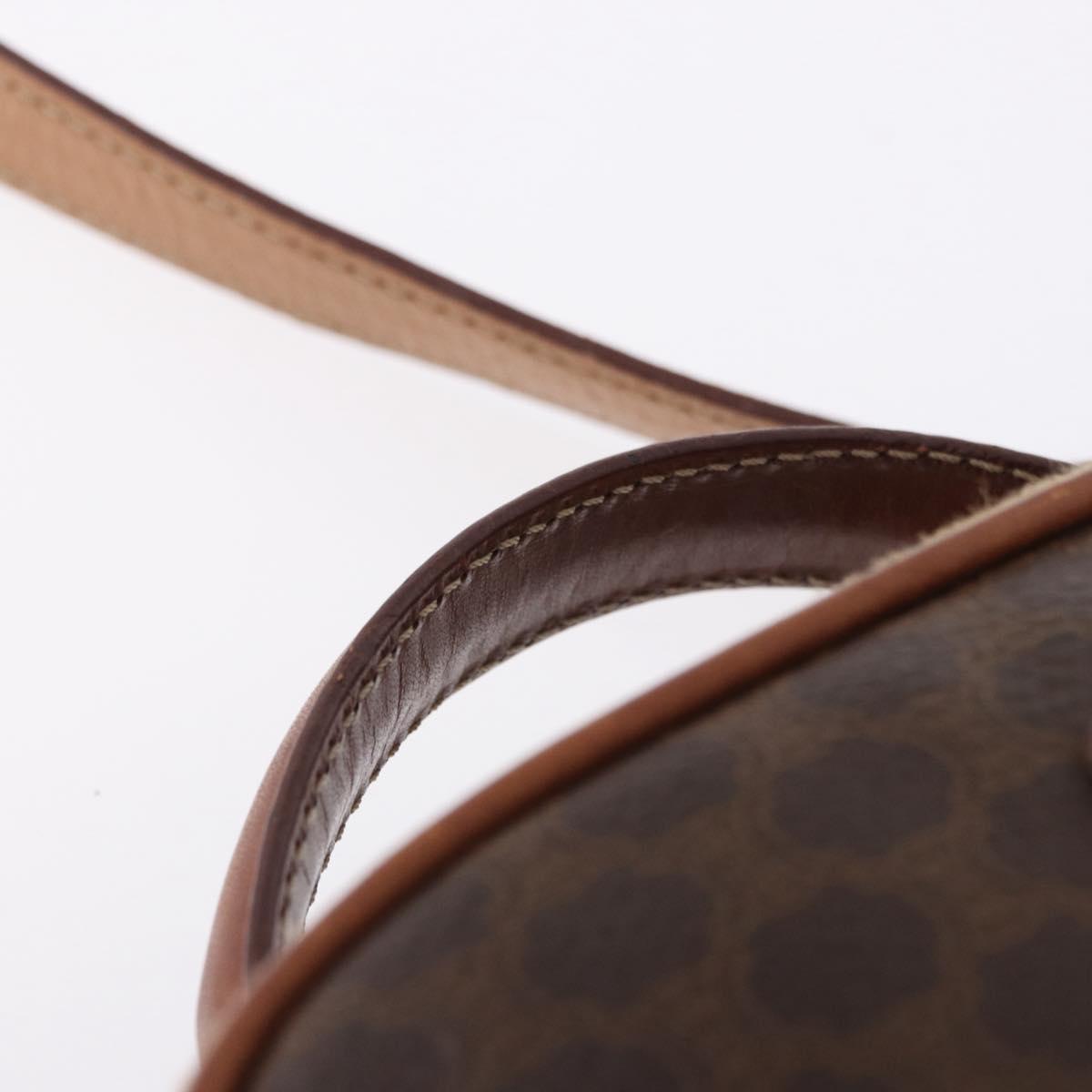 CELINE Macadam Canvas Hand Bag PVC Leather 2way Brown Gold Auth 196958
