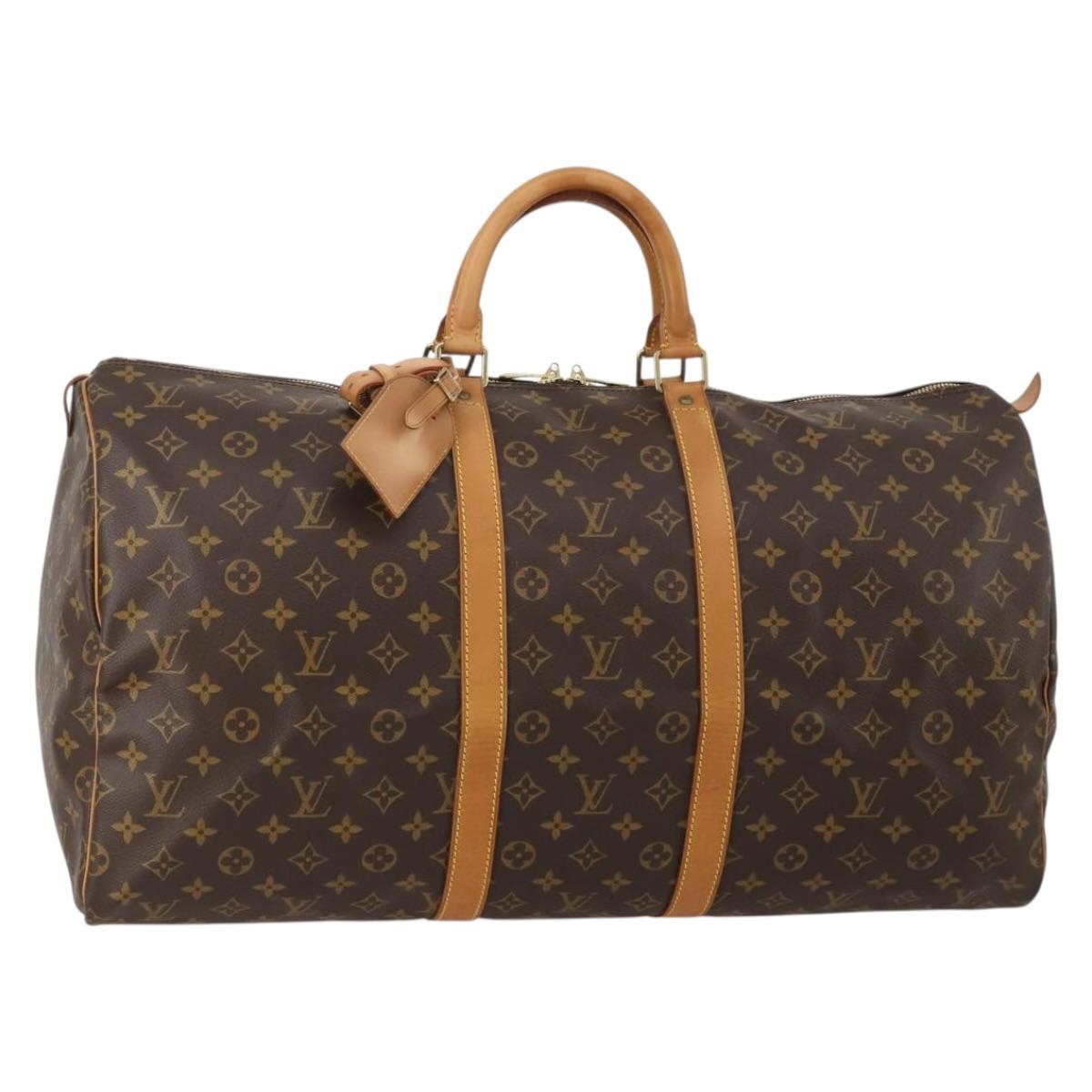 LOUIS VUITTON Monogram Keepall 55 Boston Bag M41424 LV Auth 196969V