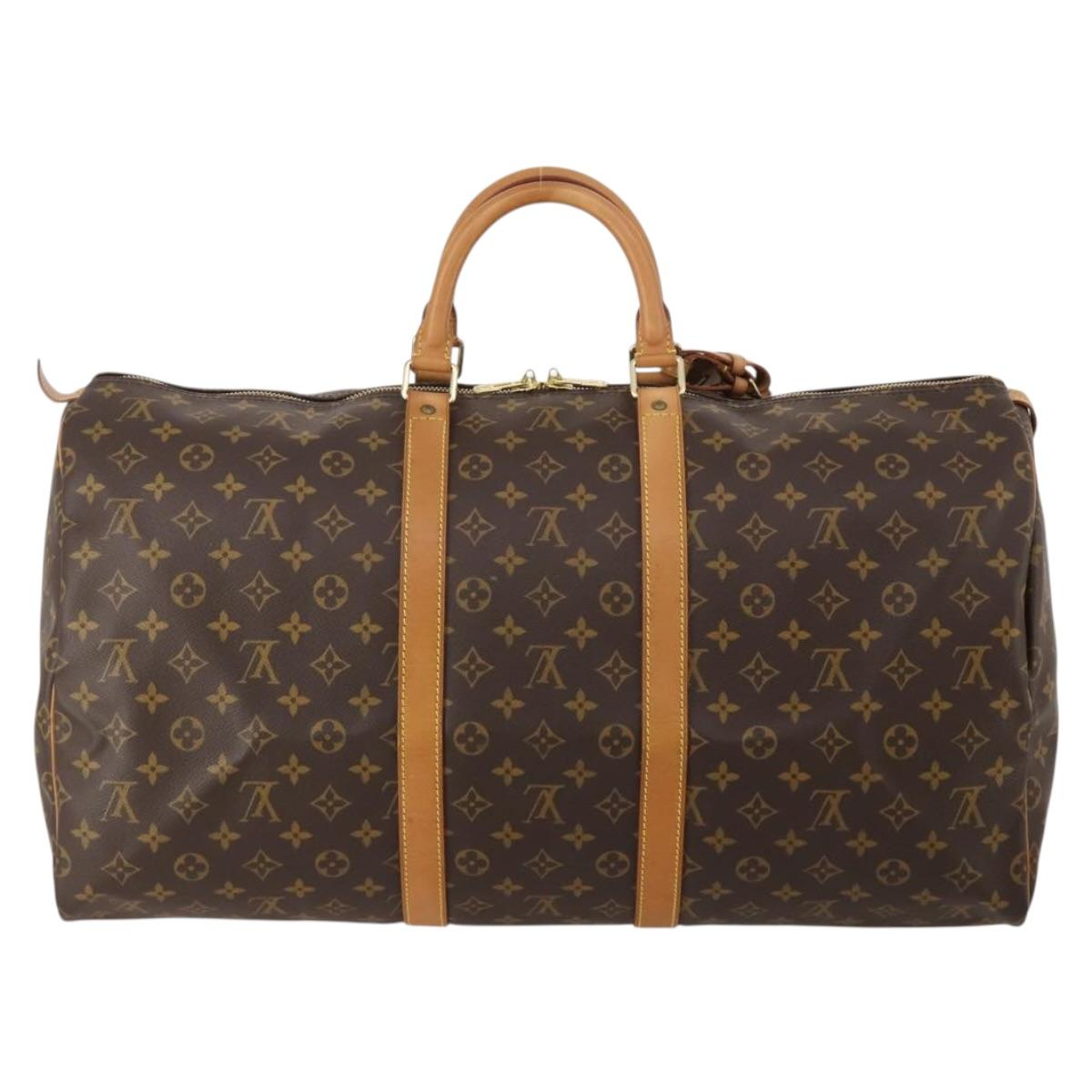 LOUIS VUITTON Monogram Keepall 55 Boston Bag M41424 LV Auth 196969V