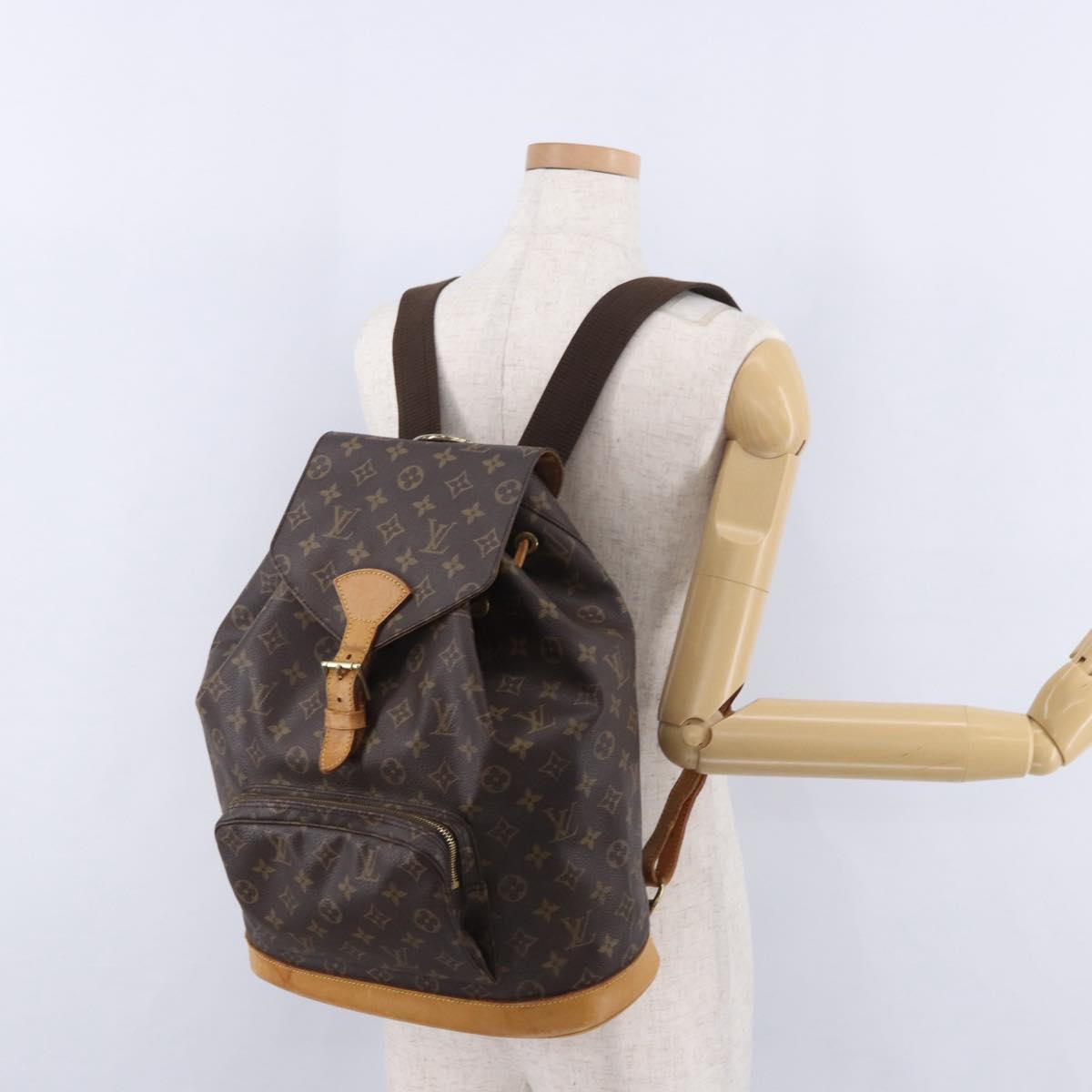 LOUIS VUITTON Monogram Montsouris GM Backpack M51135 LV Auth 196971